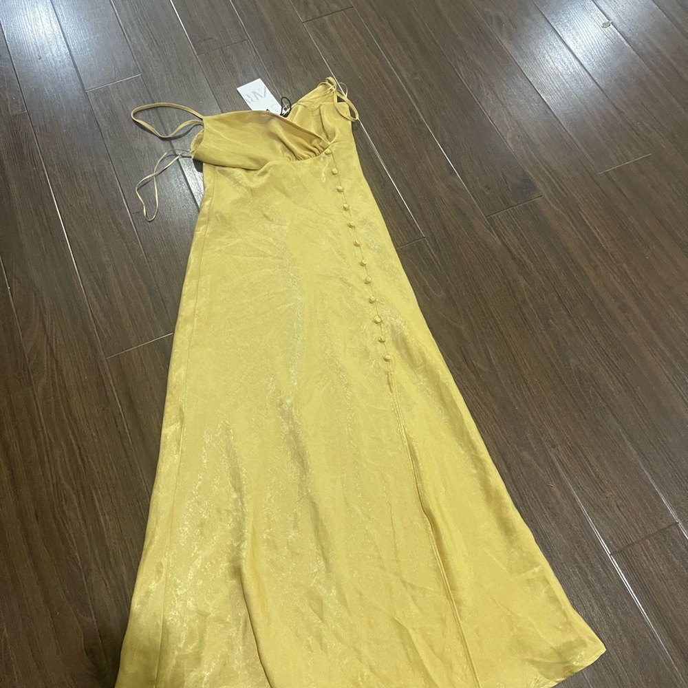 Zara mustard satin effect blogger dress - Picture 6 of 13